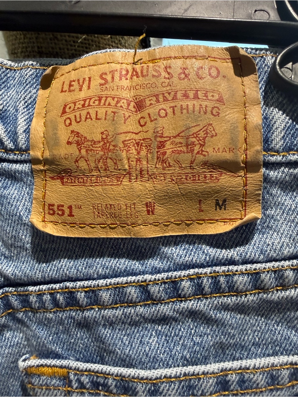 Levi's 551 Daisy Dukes Frayed Hem Denim Shorts - Picture 3 of 4